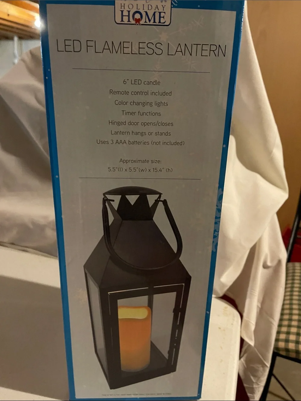 Black LED Flameless Lantern
